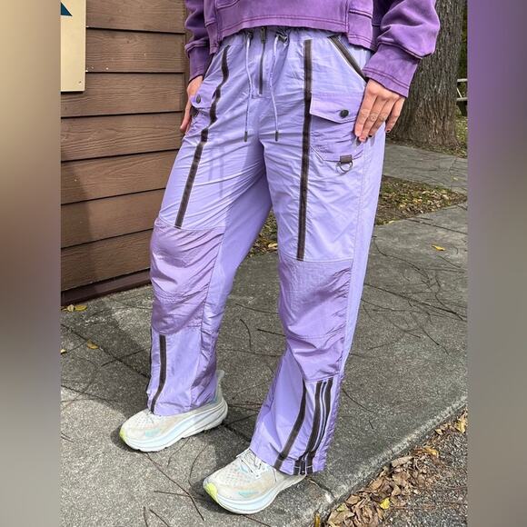 Free People FP Movement Moonbeam Cargo Pant Lilac Purple Womens Size Medium NWT - Picture 1 of 11